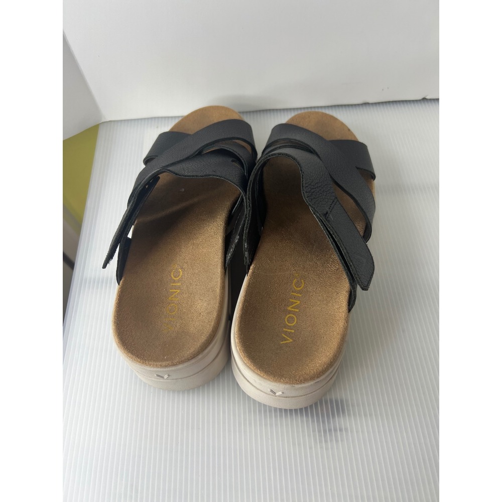 Vionic Black Strappy Slip-On Sandals - Picture 7 of 11